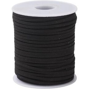 50 Yards Brown Faux Suede Leather Rope String Suede Cord 2.5mm Coffee Flat Korean Braiding String Rope with Roll Spool for Jewelry Making Necklace Bracelet Crafts Beading Diy Crafts Supplies
