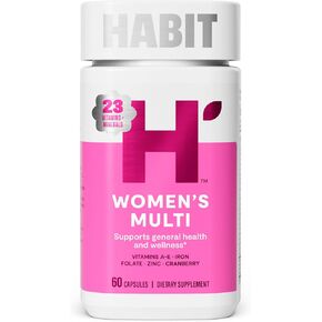 Habit Womens Multi Supplement 2 Pack (120 Capsules) - New Look, Supports General Health & Wellness, 23 Essential Vitamins and Minerals, Fruit extracts, Folate, Iron, B12, Biotin, Non-GMO