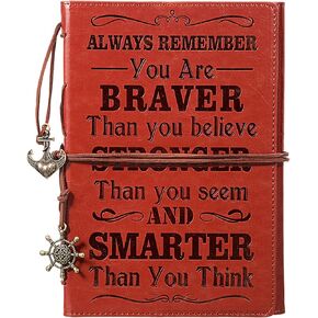 Inspirational Journals Leather Motivational Encouragement Gifts Writing Travel Personal Diary 6 x 8.5 Notebook for Graduation Christmas for Women Men (Sometimes You Forget You're Awesome)