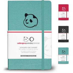 Panda Planner Undated Salespro Daily Planner with Daily Weekly & Monthly Layouts – 90 Day Sales & Productivity Journal for Goal Setting & Tracking – 5.75" x 8.25" Soft Fabric Cover (Black)