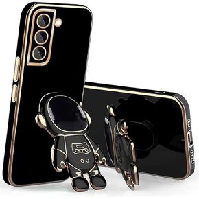 for Samsung Galaxy A35 5G Case Bling Diamond Butterfly Flower Design with Ring Stand,Galaxy A35 Case Plating Glitter Sparkle Pearl Back Cute Girly Phone Case for Samsung A35 for Women Girls Gold