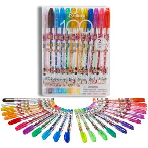 Disney 100 Scented Gel Pen Set for Kids, 24 Pack with Glitter Gel Pens, Cute Pens for Girls and Boys