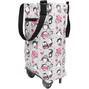 Luqeeg Portable Shopping Cart, Foldable Cart Shopping Trolley Dual Purpose Hand Cart Grocery Carts with Shopping Bag for Stair Climber Cart Household Shopping Cart for Outdoor Shopping and Picnics