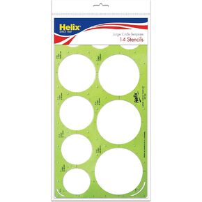 Maped Helix Large Circle Drawing Template - Precision Drafting & Drawing - Enhanced Accuracy - 10 Circles and 4 Radii - 6.75 Inch x 13.25 Inch