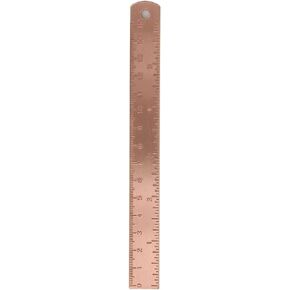 1pc Rose Gold Ruler, Metal Drawing Ruler,Unisex Learning Measuring Ruler Bookmark Stationery for School Office Math Geometry Gift Office and School Supplies Drafting Tools and Kits,Teaching Materials