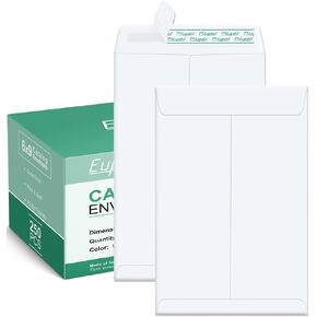 Eupako Catalog Envelopes 6x9 Small White Envelopes Self Seal 250 Pack for Mailing, Organizing, Storage