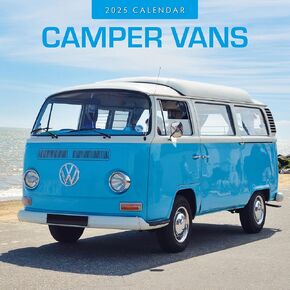Red Robin 2025 Camper Vans Monthly Wall Calendar | 12" x 24" Open | Premium Thick & Sturdy Paper | Hangable 12 Month Calendar | Plastic Free | 4 Month Transition Page for 2024