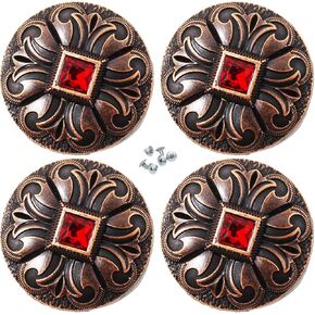 CHALLENGER Set of 4 Screw Back Conchos Western Saddle Co619
