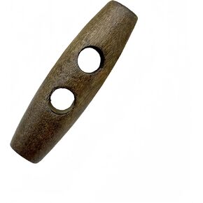 10pcs Olives Buttons - 2 Hole Wood Toggle Sewing Craft DIY Accessory for Clothing Coat Jacket Blazer Bag