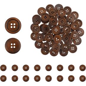 100 Pcs Wooden Buttons, 12.5mm 0.5 Inch 4 Hole Round Wood Sewing Button Craft for Shirt Sewing Pillow Covers Headbands Crafts Sewing Knitted Items