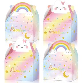 Leinuosen Unicorn Gift Boxes Party Supplies Cute Party Favor Boxes Rainbow Theme Treat Boxes Candy Goodies Gift Boxes for Girls Boys Kids Birthday Party Decorations Supplies (Unicorn, 24 Pieces)