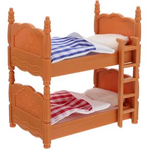 Veemoon Doll House Furniture Dollhouse Decoration Accessories Dollhouse Mini Double beds Dollhouse Miniature Furniture Miniatures Bunk Bed