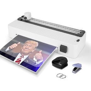 ZEQUAN 9 Inch Laminator Machine, 10 in 1 A4 Cold Thermal Laminator Machine, 30 Laminating Sheets Laminator with 3in1 Paper Cutter, Corner Rounder and Paper Punch