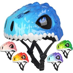 Toddler Kids Bike Helmet Adjustable Multi-Sports Helmet for Bicycle Scooter Skateboard Protective Gear Girls Boys Dinosaur Design