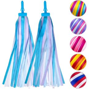 Bike Streamers Bike Tassels for Kids 1 Pair, Kids Bike Accessories Scooter Bicycle Tricycle Handlebar Streamers Handle Bar Grips Accessories for Girls and Boys