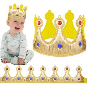 2Pcs Golden King Crown Hat Paper Crown Birthday Hat Men's King Crown Party