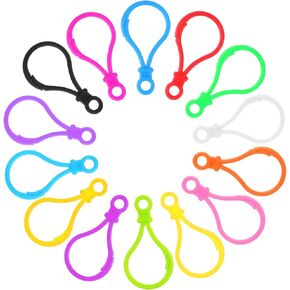 MIDELONG Plastic Keychain Clips for Crafts, Assorted Colors Lobster Claw Clasps Keychain Hooks Lanyard Snap Hooks and Clasps Backpack Clasp Hook for Jewelry Making Key Chain, Pack of 50