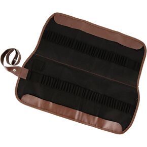 US Art Supply 72 Slot Pencil Canvas Folding Roll-Up Pencil Holder - Size: 19.3" x 15.3"