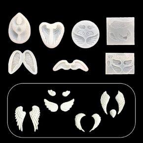 iSuperb 7 pcs Epoxy Resin Molds Angel Wing Molds Silicone Molds Casting Molds Jewelry Molds for DIY Craft Pendant