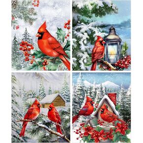 Eersida 4 Pcs Christmas Diamond Painting Kits for Adults,Christmas Snowman Diamond Art Kits for Adults Beginner, 5d DIY Round Diamond Gem Art Kits, Home Wall Decor 10 x 11.8 Inches(Gnome)