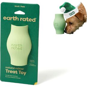 Earth Rated Treat Dispensing Dog Toy, Enrichment Toy for Adult and Puppy Dogs, Slow Feeder, Dishwasher and Freezer-Safe, Natural Rubber, Small, Green