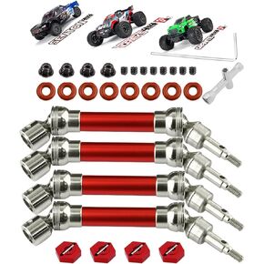 Drive Shaft CVD Axles Upgrades Parts for 1/10 Arrma Senton Granite 3s Blx&Mega550,Vortek 3s Blx,4Pcs Front Rear Driveshafts,Part #ARAC4041,Red (More Power)