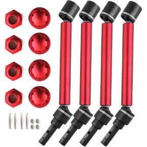 Widened Metal RC Drive Sharft CVD Transmission Shaft for Traxxas 1/10 MAXX 2.0 V2 89076-4 WideMaxx RC Car (Red)