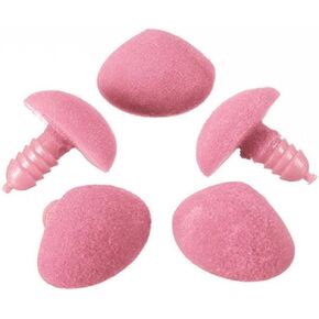 10 Pcs Pink Triangle Plastic Flocking Safety Noses Teddy Bear Nose for Bear Doll Animal Puppet Crafts DIY Sewing Crafting Buttons Doll Making