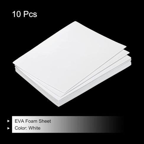MECCANIXITY EVA Foam Sheets White 7.6 Inch x 5.9 Inch 2mm Thickness for Crafts DIY Pack of 10 in Saudi Arabia