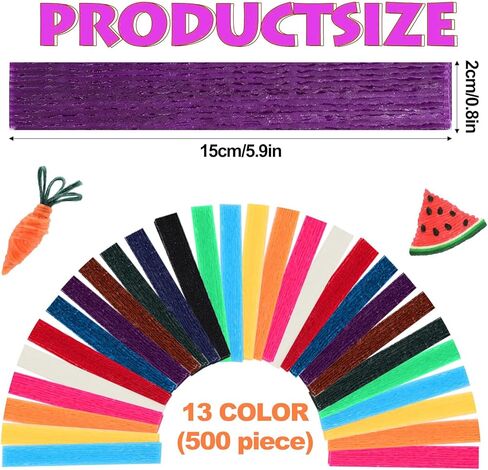 500 قطعة من أعواد الشمع الحرفية، 13 لونًا من أعواد الشمع القابلة للانحناء، أعواد النحت القابلة لإعادة الاستخدام، أعواد الشمع اللزجة للحرف اليدوية الخاصة بالمستلزمات الفنية in Kuwait