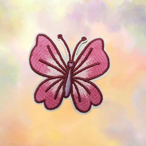 Pink Butterfly Patches for Clothing Styles Pretty Patch Repair Embroidered Appliques for Clothes Sew on/Iron on Jackets Backpacks Hat Wallets, Clothes Dress Fabric for DIY Accessories in Saudi Arabia