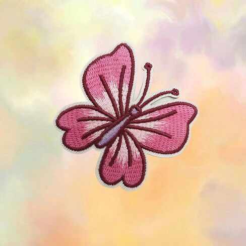 Pink Butterfly Patches for Clothing Styles Pretty Patch Repair Embroidered Appliques for Clothes Sew on/Iron on Jackets Backpacks Hat Wallets, Clothes Dress Fabric for DIY Accessories in Saudi Arabia