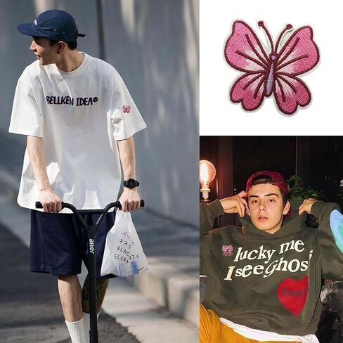 Pink Butterfly Patches for Clothing Styles Pretty Patch Repair Embroidered Appliques for Clothes Sew on/Iron on Jackets Backpacks Hat Wallets, Clothes Dress Fabric for DIY Accessories in Saudi Arabia