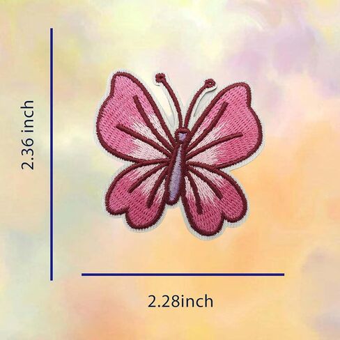 Pink Butterfly Patches for Clothing Styles Pretty Patch Repair Embroidered Appliques for Clothes Sew on/Iron on Jackets Backpacks Hat Wallets, Clothes Dress Fabric for DIY Accessories in Saudi Arabia