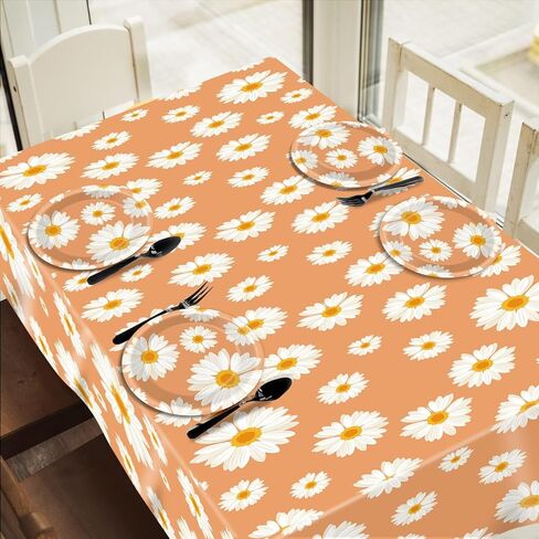gisgfim 3Pcs Groovy Daisy Tablecloth Plastic Table Cloth Groovy Birthday Party Decorations Boho Floral Tablecloth Rectangle Disposable Table Covers for Girl 70s Retro Flower Hippie Decor 108 X 54 Inch in Saudi Arabia