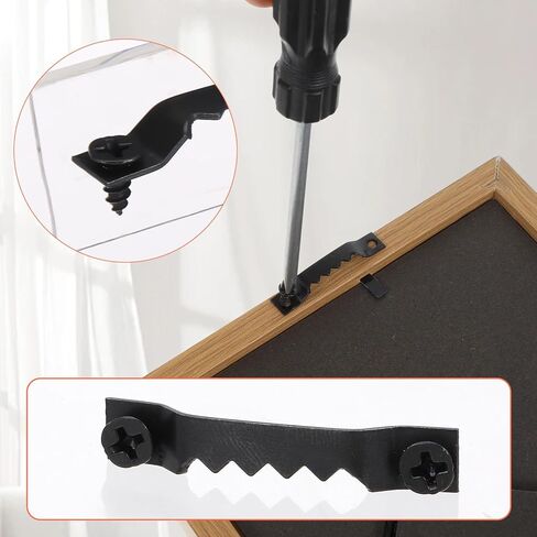 100 Pcs Sawtooth Picture Hangers Black Steel Photo Frame Hanging Hangers Picture Hanger with 200Pcs Screws for Hanging Clock Paintings Artwork Picture Frame Hook Photos in Saudi Arabia