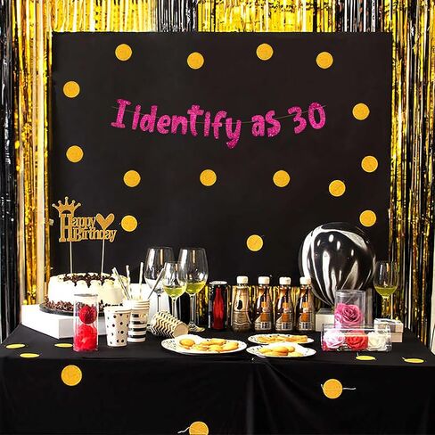 Funny Black Glitter Banner Happy Mens Birthday Party Supplies, Ideas, and Gifts 21st, 30th, 40th, 50th, 60th, 70th, 80th Adult Birthday Decorations in Kuwait