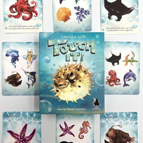 Wonderful World: Touch It! Marine Life - Sensory Party Card Game, Identify Pictures by Touch, Fun & Competitive, Family Ages 6+, 2-6 Players, 10 Mins in Saudi Arabia