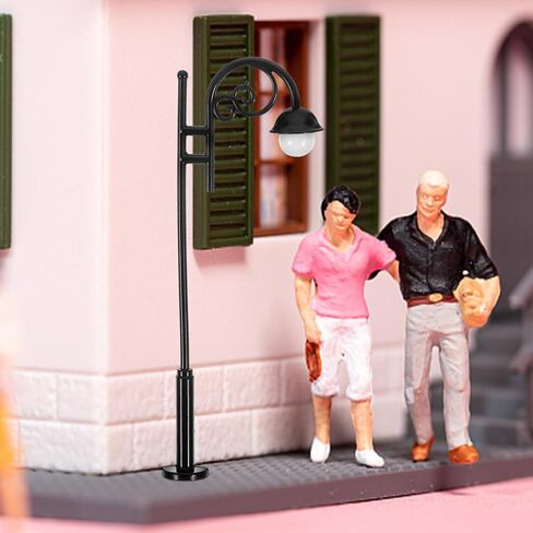 Toyvian 2pcs Miniature Street Lights Dollhouse Street Lamps Mini House Post Lights Model Railway Train Lamp Props Tiny Pathway Lantern for Micro Landscape Decorations in Saudi Arabia