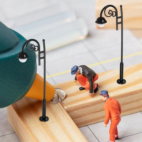Toyvian 2pcs Miniature Street Lights Dollhouse Street Lamps Mini House Post Lights Model Railway Train Lamp Props Tiny Pathway Lantern for Micro Landscape Decorations in Saudi Arabia