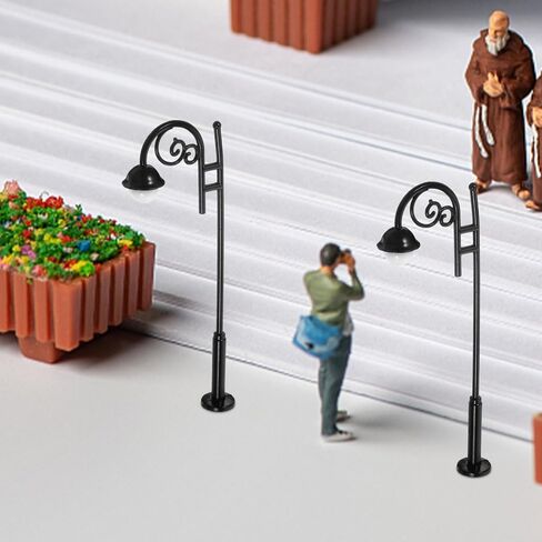 Toyvian 2pcs Miniature Street Lights Dollhouse Street Lamps Mini House Post Lights Model Railway Train Lamp Props Tiny Pathway Lantern for Micro Landscape Decorations in Saudi Arabia