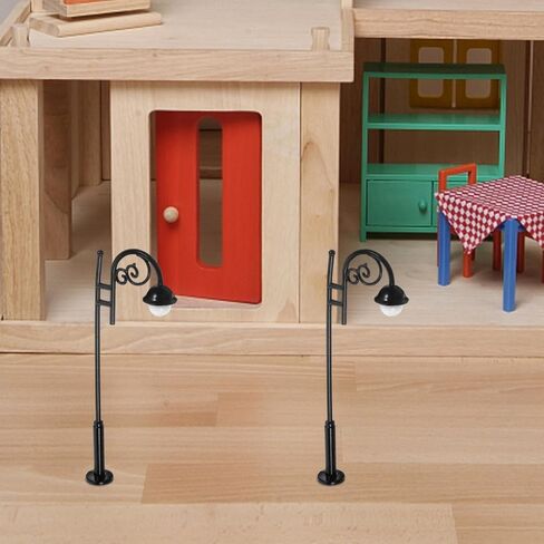 Toyvian 2pcs Miniature Street Lights Dollhouse Street Lamps Mini House Post Lights Model Railway Train Lamp Props Tiny Pathway Lantern for Micro Landscape Decorations in Saudi Arabia