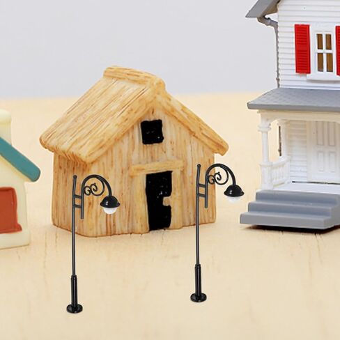 Toyvian 2pcs Miniature Street Lights Dollhouse Street Lamps Mini House Post Lights Model Railway Train Lamp Props Tiny Pathway Lantern for Micro Landscape Decorations in Saudi Arabia