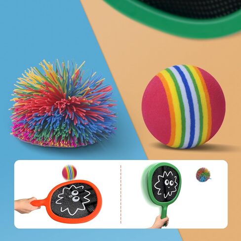 Portable Paddles and Bouncy Balls Set for Kids or Adults’ Indoor Outdoor Activities, Sport Game for Beginner or Intermediate, Swing Racket in Beach Pool Backyard Playground Lawn Park or Court in Kuwait
