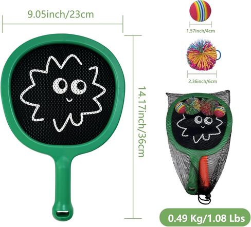 Portable Paddles and Bouncy Balls Set for Kids or Adults’ Indoor Outdoor Activities, Sport Game for Beginner or Intermediate, Swing Racket in Beach Pool Backyard Playground Lawn Park or Court in Kuwait