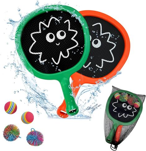 Portable Paddles and Bouncy Balls Set for Kids or Adults’ Indoor Outdoor Activities, Sport Game for Beginner or Intermediate, Swing Racket in Beach Pool Backyard Playground Lawn Park or Court in Kuwait