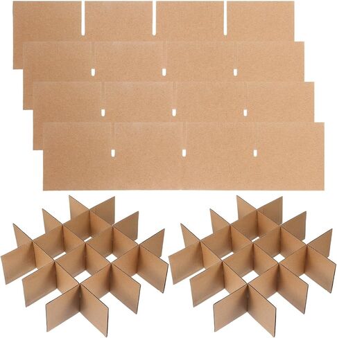 Glass Divider for Moving Box: Glassware Packing Boxes Cardboard Kit for Moving Dishes Wine Cup - Shipping Packing Supplies for Moving Fits 16 x 12 x 12 Inch Box in Kuwait