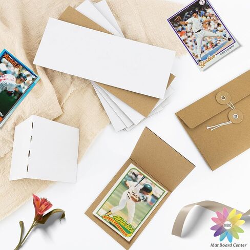 Mat Board Center, 4x6 Graded Card Shipping Protectors, 50 Pack (Can Hold 50 Cards), Premium Corrugated Packaging Pads, Folding Sheets Supplies, Sports Card Cardboard Sleeves, Trading Card Rigid Mailer in Saudi Arabia