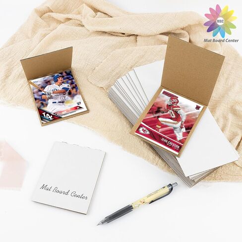 Mat Board Center, 4x6 Graded Card Shipping Protectors, 50 Pack (Can Hold 50 Cards), Premium Corrugated Packaging Pads, Folding Sheets Supplies, Sports Card Cardboard Sleeves, Trading Card Rigid Mailer in Saudi Arabia