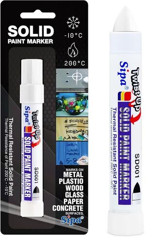 Sipa Permanent Solid Paint Markers, Twist Long-Lasting Paint Pens for Window, Wood,Metal and Glass Marker, 1 Pack (White) in Saudi Arabia